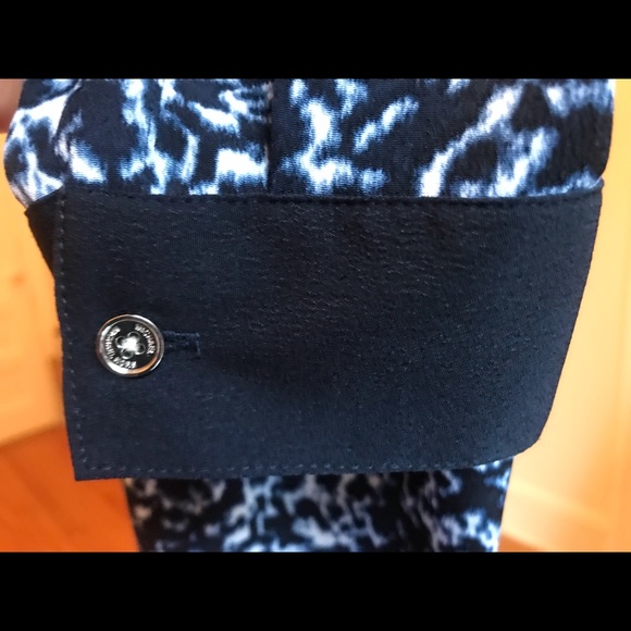 Michael Kors Shirt Dress (Sz. 6) Blue Leopard Print - Picture 4 of 6